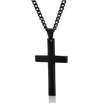 Simple Black Stainless Steel Cross Necklace