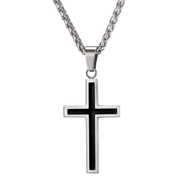 Stainless Steel 2-Tone Cross Necklace