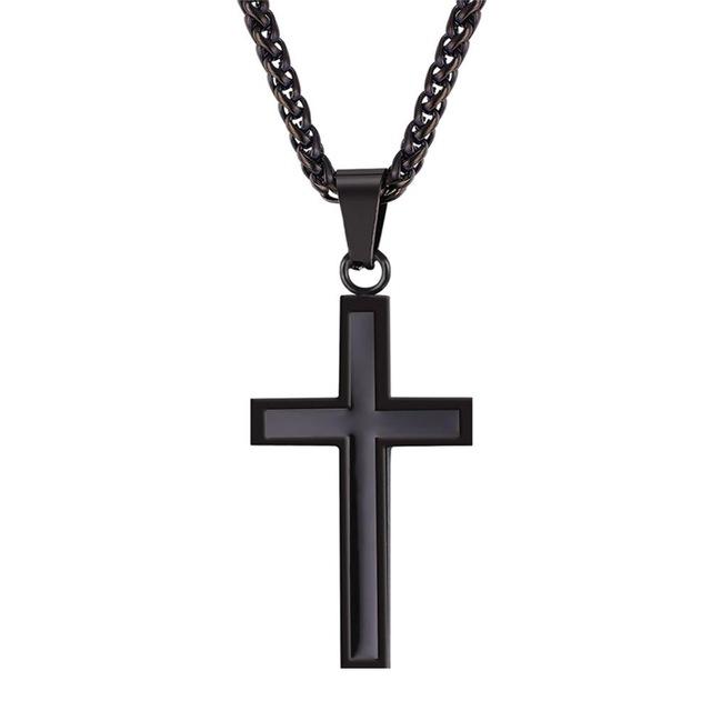 Stainless Steel 2-Tone Cross Necklace