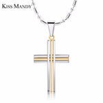 3-Tone Christian Cross Necklace